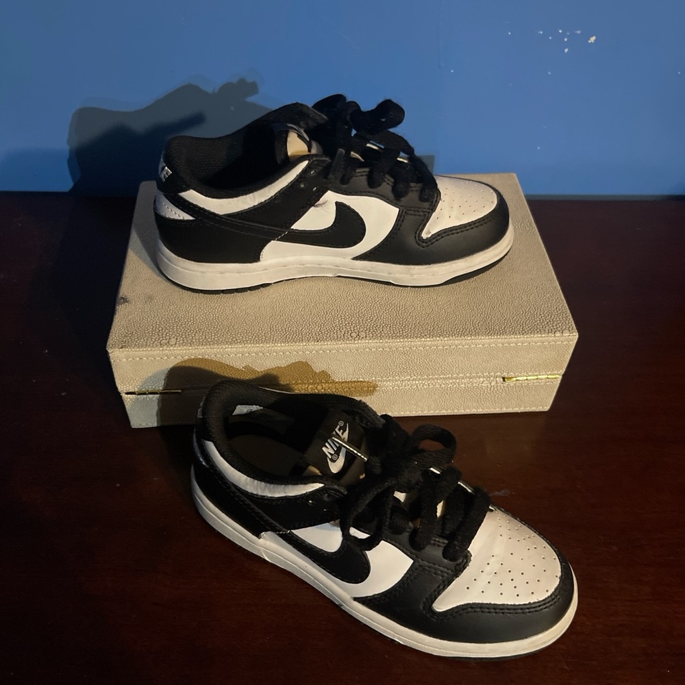 Nike Black and White Dunk Low Sneakers